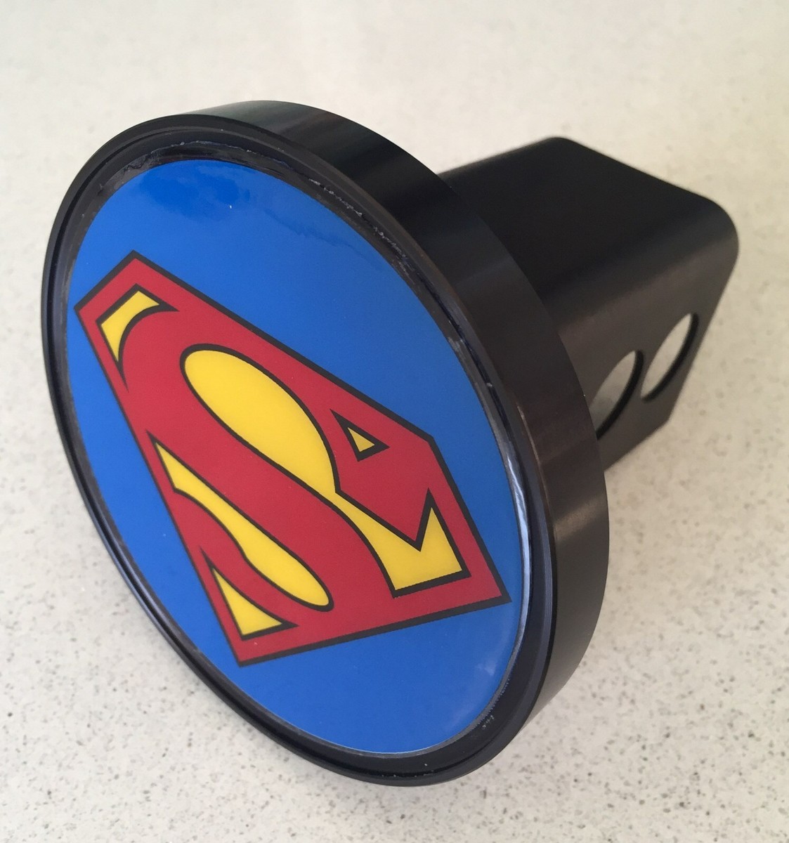 Superman Black Hitch Cover - 2" Receiver With Reflective Logo