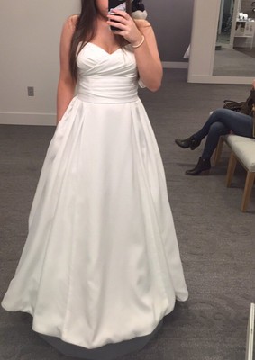 simple white strapless wedding dress
