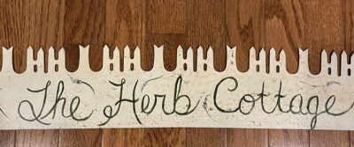 Two Man Crosscut Saw 70  Folk Art Painted Herb Cottage Parsley Sage Rosemary