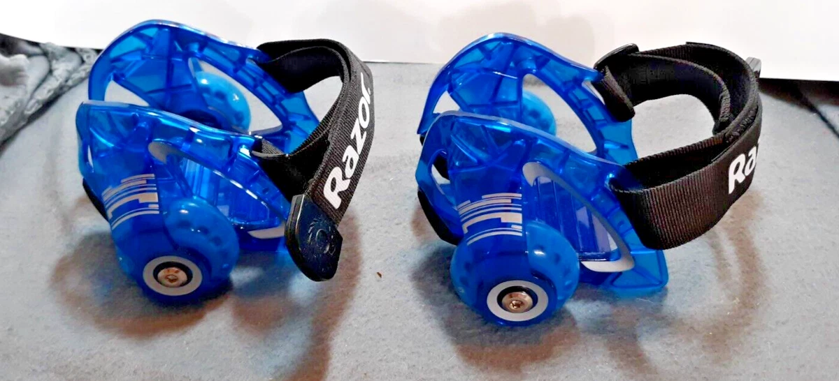 RAZOR JETTS DLX HEEL WHEELS HEELYS AJUSTABLE STRAP TO SHOE SKATES WHEELS LITE UP