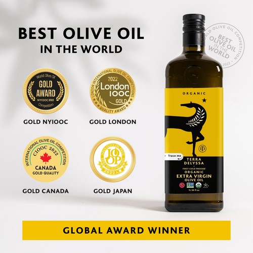 (3 pack) Organic Extra Virgin Olive Oil, 34 fl. oz. Glass - Picture 5 of 6