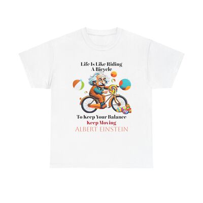 Einstein  'Life Is Like Riding A Bicycle' Unisex Heavy Cotton Tee