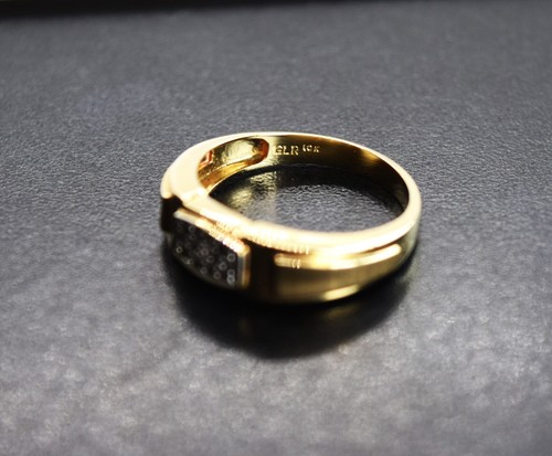 10K Mehrfarbiger Gelb & Weißgold & Diamant Herren Ring Größe 10,75, 3,88 gr - Bild 19 von 22