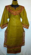 African Women Long Skirt Suit Traditiona dashiki Ethnic Mustard Free Size