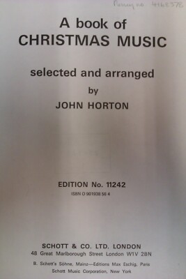 John Horton : A book Of Christmas Music: Music Score