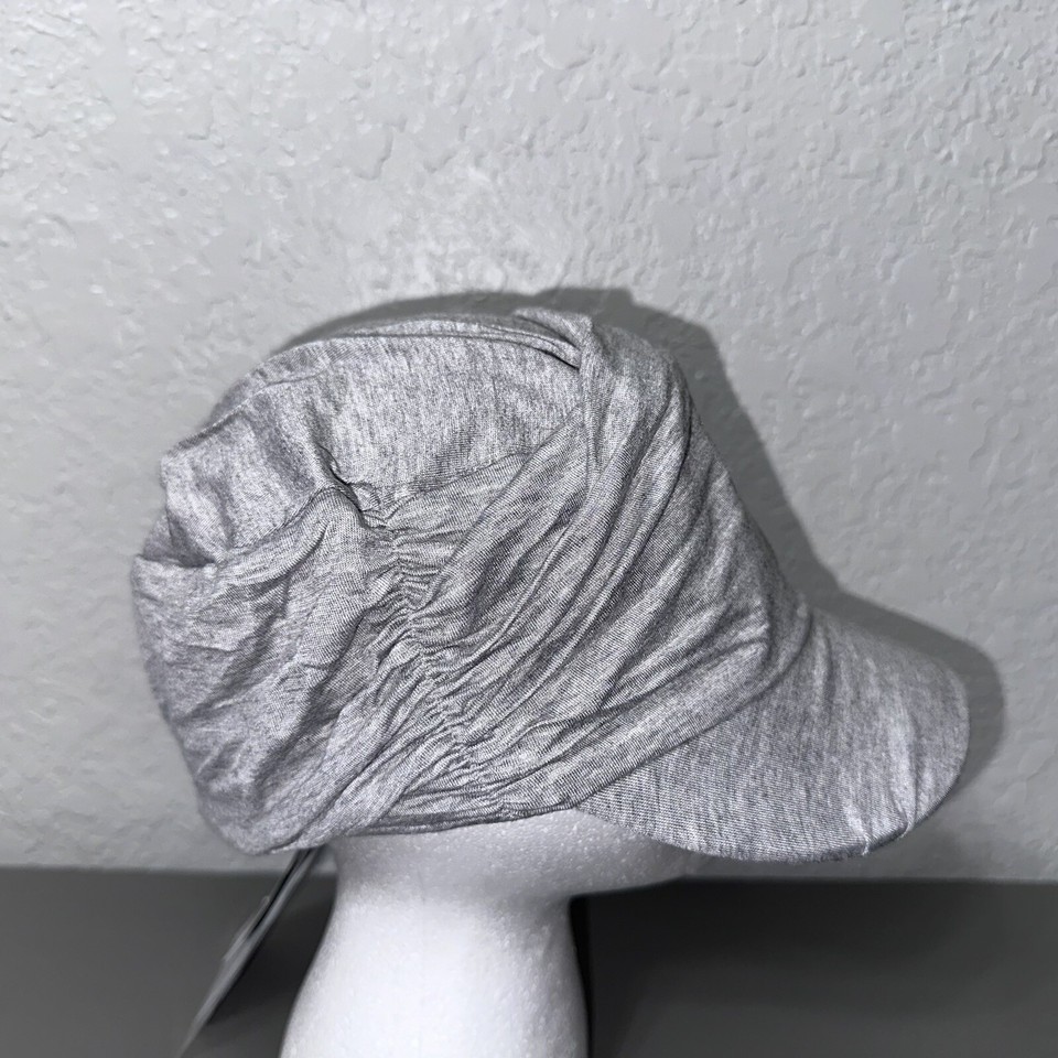 Fancet Women’s Hat Cap Stretchy Gray Heathered Scrunched Y2K Early