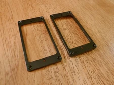 HUMBUCKER PICKUP RING SET FLAT BOTTOM SLANTED IN BLACK 
