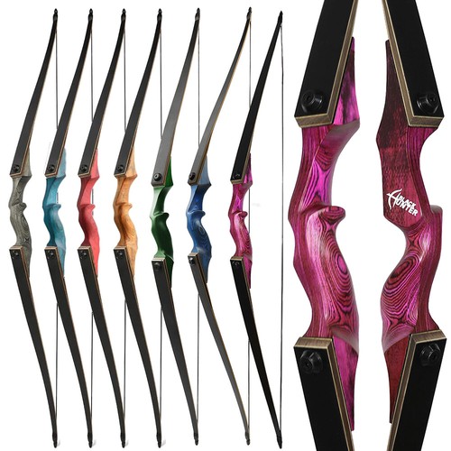 60" Takedown Longbow Recurve Bow 20-60lbs Wooden Archery Hunting Black Hunter - 第 1/26 張圖片