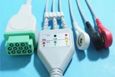 One-Piece 3 Leads ECG Cable For GE Marquette Dash 2000/3000/4000 Snap AHA