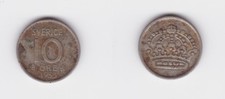 10 &Ouml;re Silber M&uuml;nze Schweden 1953 (126867)