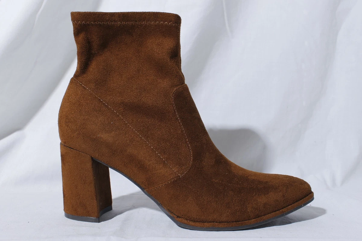 Marc Fisher Lukie Bootie Women s Brown Suede Heeled Ankle Boots