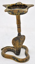 Antique Brass Snake Shape Diya Light Lamp Original Old Hand Crafted Engraved