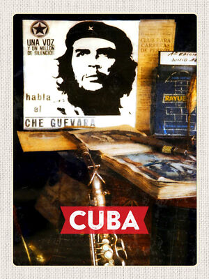 Blechschild 30x40 Cuba Karibik Che Guevara Demokratie  Wand Deko Cafe Sammler Ge