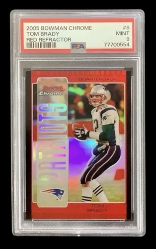 2005 bowman chrome #8 tom brady; red SP refractor PSA 9  **EARLY COLOR MATCH
