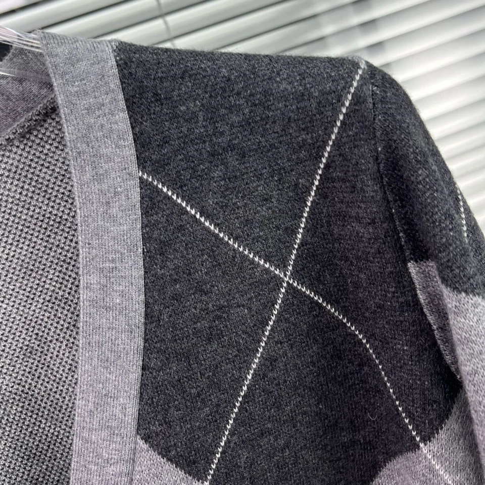 Thom Browne Hombres/Mujeres Nuevo Tejido Rayas Cuello en V Retro Cárdigan Chaqueta Foto 3 de 4