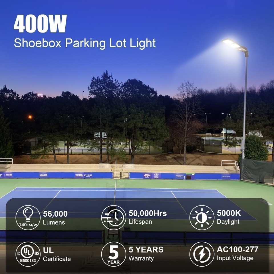60000 Lumens LED Parking Lot Shoebox Light 400W Outdoor Area Lighting ...