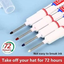 4Pcs Deep Hole Marker Pen Waterproof Metal Wood Long Nib Multi-Purpose Set USA
