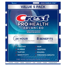 Crest Pro-Health Advanced Multi-Benefit Toothpaste, 5 ct./5.8 oz. NO SHIP TO CA