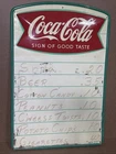 VTG AM 1959 Original Coca Cola Fishtail Embossed Tin Menu Board 29x19” WOW COOL!