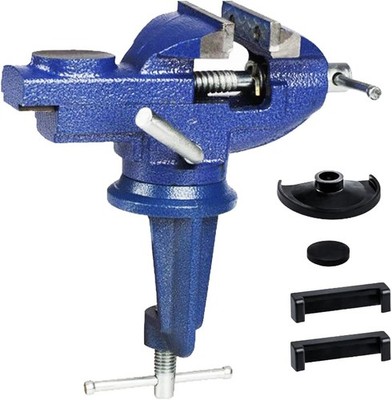 Tischschraubstock 60 mm Schraubstock verstellbar Bankklemme 360 Grad drehbare Basis