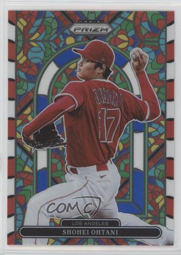 2022 Panini Prizm Stained Glass Red White & Blue Prizm Shohei Ohtani #SG-3 08tc