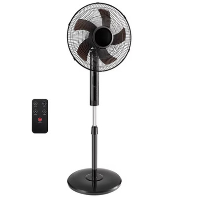 Gianna 3-Speed Pedestal Fan w/ Remote Quiet Standing Floor Fan 15H Timer Black