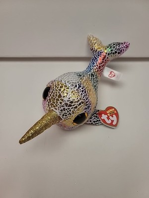 Ty Npva THE NARWHAL BEANIE BOOS 6'' 15cm NEW MWMT CLAIRE'S EXCLUSIVE Rare