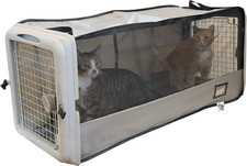 SPORT PET Large Pop Open Kennel, Portable Cat Cage Kennel, Waterproof Pet Bed, T