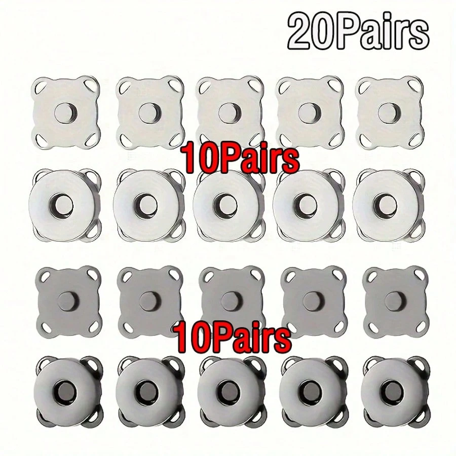 20Pair Magnetic Plum Snap Button Closures Clothes Handbag Fasteners ...