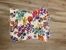 NWT JOHNNY WAS SZ Xs Janie FAVORITE DOLMAN SLEEVE CREW NECK TEE EVALON PRINT