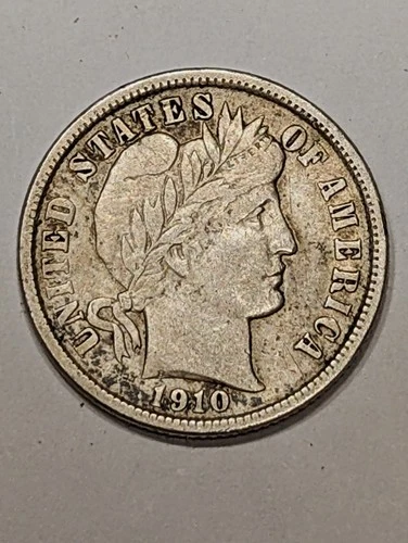 1910-D Barber Dime VF/XF Nice Original Coin Tough Date!