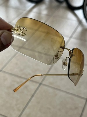Authentic CHANEL Women's Sunglasses 4017-D Rimless Coco Mark