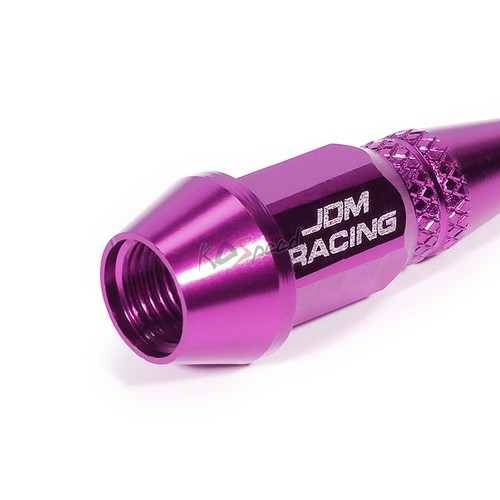4x Universal 45mm Anodized Aluminum Spiked Style Rim Port Cover Valve Cap Purple - Picture 3 of 5