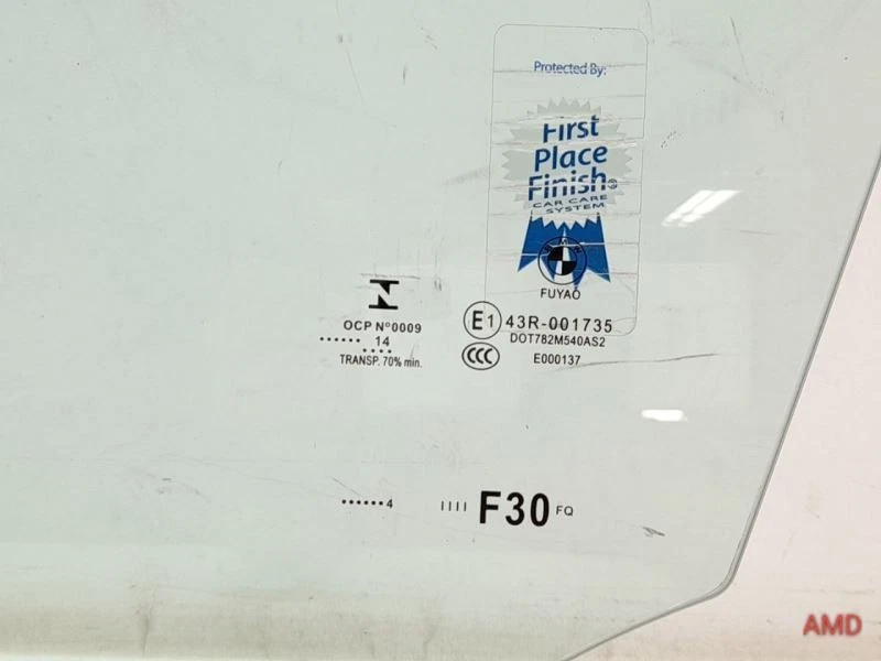 2014 BMW 3-Series 328i 335i 330i F30 F31 F80 Front Left Door Glass Window - Image 2 of 4