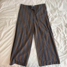 Used Cristaseya Maxi Large Pants, Modern Stripe Print, Waist Cord, Casual, Multi