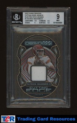 2022 Obsidian #CE-PMA Patrick Mahomes II Cutting Edge Orange #/75 BGS 9