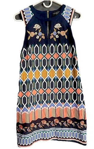 VETEMENTS Abito donna multicolore ricamato disegno geometrico mod boho by Shelli