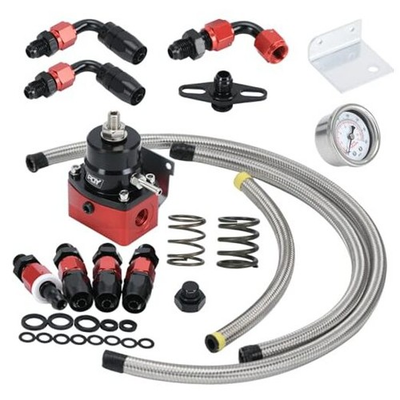 #ad #ad Adjustable Fuel Pressure Regulator Kit 3 70PSI With 6AN Return and blackred $72.77