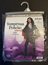 New incharacter costumes Vampiress Poncho Cape Women's One Size Halloween