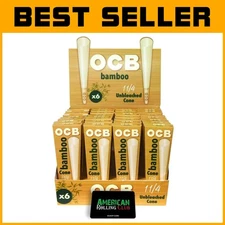 Convenient 192 Count OCB Bamboo Pre-Rolled Cones with Tips & Scoop Card Included