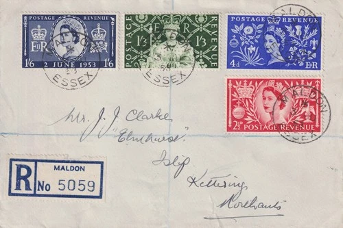GB Plain FDC: 1953 QEII CORONATION + Maldon (Essex) Registered & CDS