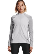 Under Armour Women's Standard Tech Full Zip, Halo Gray/White
