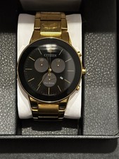 Citizen gold tone and black dial with papers no box Spare Links