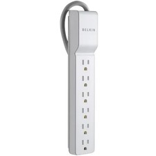 New Belkin Surge Protector Power Strip 6 Outlets 6' Cord White Free Shipping 