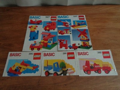 Vintage Lego Basic Instructions Booklets 527, 537, 390, 391, 392 Lot of 5