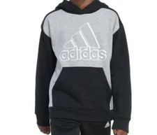 Adidas Youth Hoodie-Black Gry Heater Regular Fit AA8127 Size L 14-16