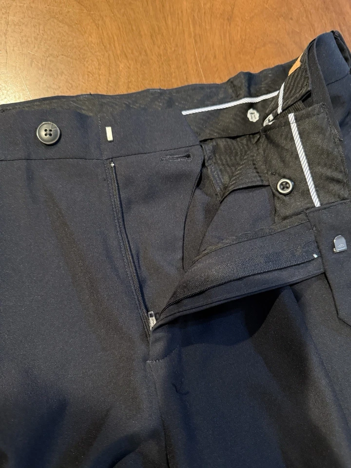 Calça social Haggar ajuste clássico 4 vias elástica preta 34x28 cintura confortável - Imagem 3 de 4