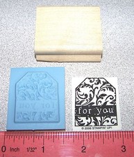 For You Rubber Stamp Fancy Leaves Vines Single by Stampin Up Too Terrific Tags