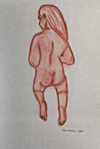 Unico Mooseart disegno erotico nudo rosolia su carta circa 21x30cm originale - Foto 1 di 6