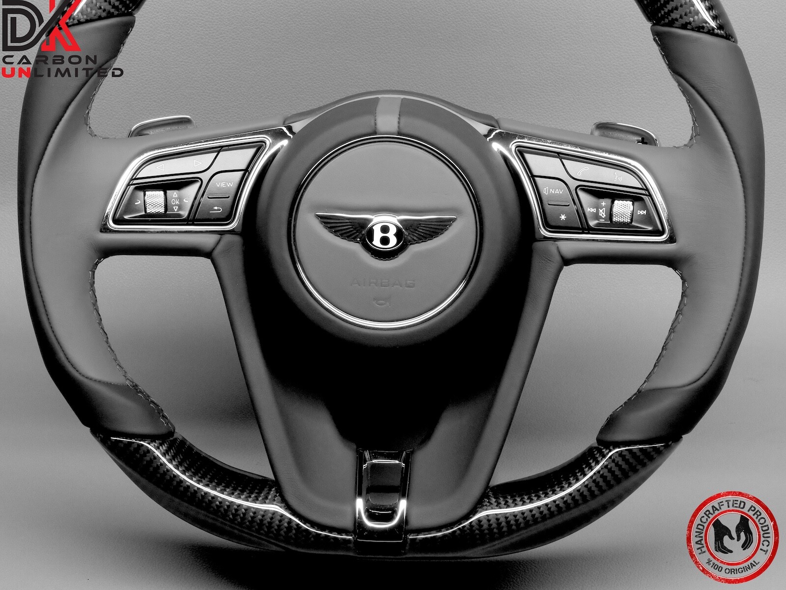 Bentley Bentayga Continental GT Flying Spur Gray Ring Napa Carbon Steering Wheel